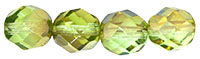 Czech 8mm Fire Polish Round - Chrysolite Celsian (image for) Czech 8mm Fire Polish Round - Chrysolite Celsian